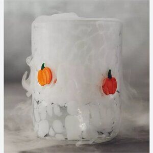 Anthropologie Halloween Mystic Pumpkin Juice Glass Orange New Ready To Ship Icon